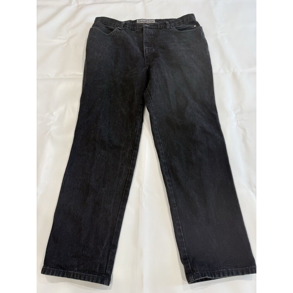 Harley-Davidson Jeans Men's Sz 40x30 Black Denim Biker Straight Leg Traditional